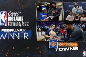 官方：尼克斯球星唐斯获得二月份鲍勃·兰尼尔社区关怀奖