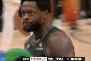 最后8.8秒！兰德尔急停中投森林狼15-0反超火箭两分！