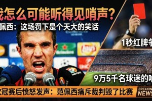 当年欧冠被罚下❗范佩西：现场9万5千观众，我怎么听得到哨声